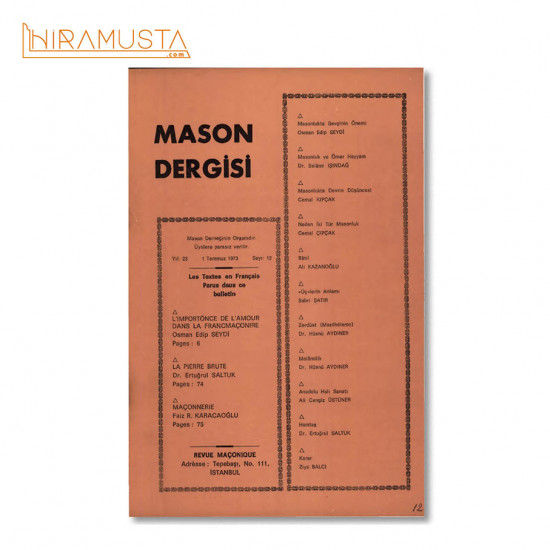 Mason Dergisi, Sayı 12