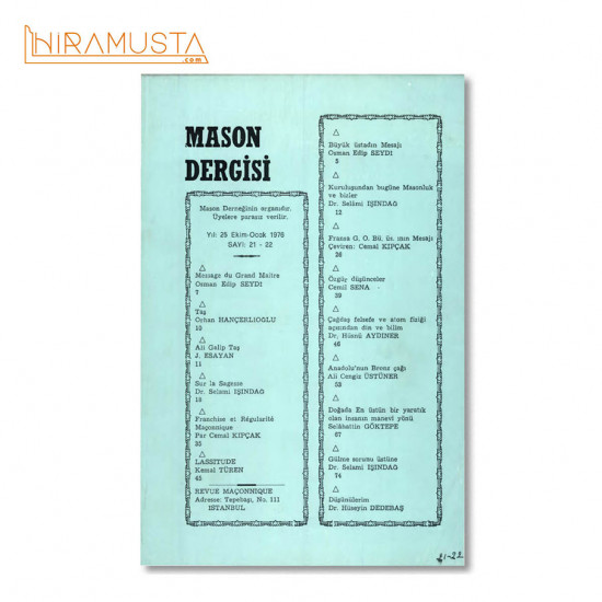 Mason Dergisi, Sayı 21-22