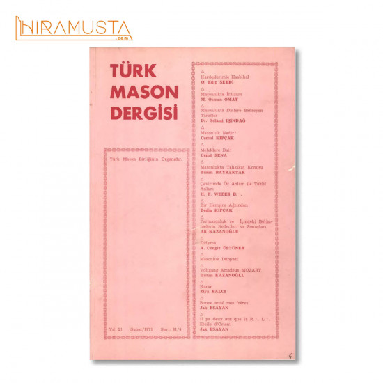 Mason Dergisi, Sayı 4 (Eski Sayı 81)