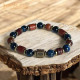 Her Şeyi Gören Göz Lacivert Kaplangözü Sandal Ağacı ve Hematit Doğaltaş Bileklik