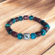 Mala Turkuaz Kaplangözü ve Kızıl Menekşe Ağacı Hematit Doğaltaş Bileklik