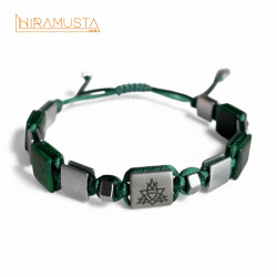 Lale - Hematit ve Özel Kesim Yeşil Kaplangözü Doğaltaş Bileklik