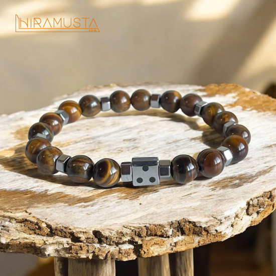 Üç Nokta - Hematit ve Kaplangözü Doğaltaş Bileklik