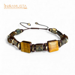 Her Şeyi Gören Göz - Hematit ve Özel Kesim Kaplangözü Doğaltaş Bileklik