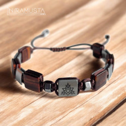 Lale - Hematit ve Özel Kesim Kızıl Kaplangözü Doğaltaş Bileklik