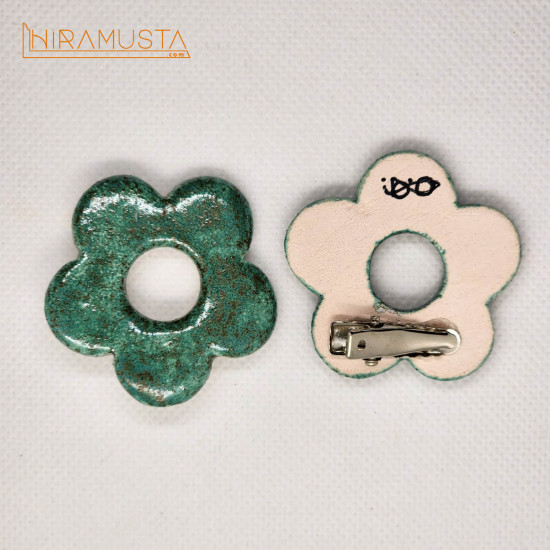 Stilize Myosotis Broş / Gözlük Asma Aparatı