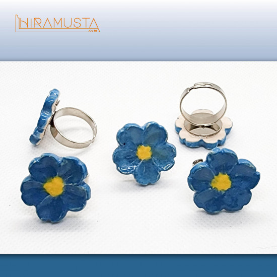 Beni Unutma Çiçeği Yüzük - Myosotis C Beni Unutma Çiçeği Yüzük - Myosotis C