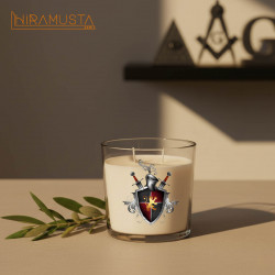 Cam Bardak Mum – Şövalye Figürlü (340 cc) Sertifikalı Soya Wax & Esanslı El Yapımı