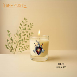 Cam Bardak Mum – Şövalye Figürlü (80 cc) Sertifikalı Soya Wax & Esanslı El Yapımı