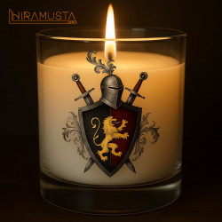 Cam Bardak Mum – Şövalye Figürlü (280 cc) Sertifikalı Soya Wax & Esanslı El Yapımı