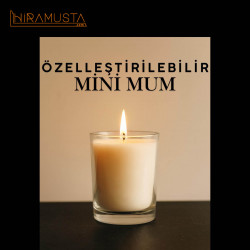 20’li Set Kişiselleştirilebilir Cam Bardak Soya Mum – Mini Boy