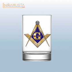 Masonik Shot Bardağı – Gönye ve Pergel Motifli (80 cc)