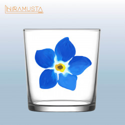 Masonik Viski Bardağı – Unutma Beni Çiçeği Motifli (340 cc)