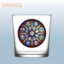 Masonik Viski Bardağı – Vitray Semboller Temalı (340 cc)