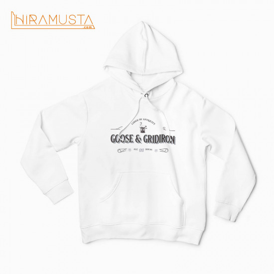 Goose & Gridiron Locası Hoodie Beyaz