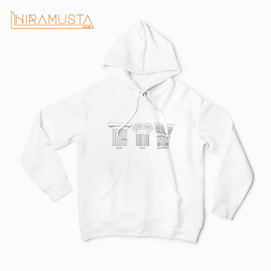 Sütunlar Hoodie Beyaz