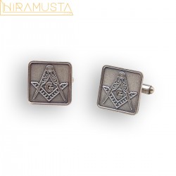 Kol Düğmesi | Kare Metalik Renk