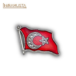 Bayrak Rozet | Mineli ve Taşlı