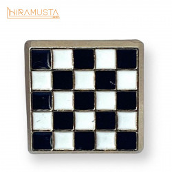 Siyah Beyaz Kareler Rozet | Mineli